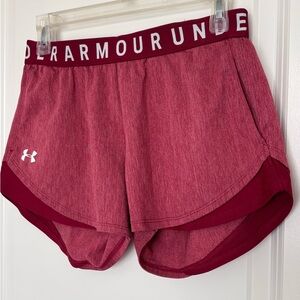 Under Armour Women's Heathered Red Athletic Shorts